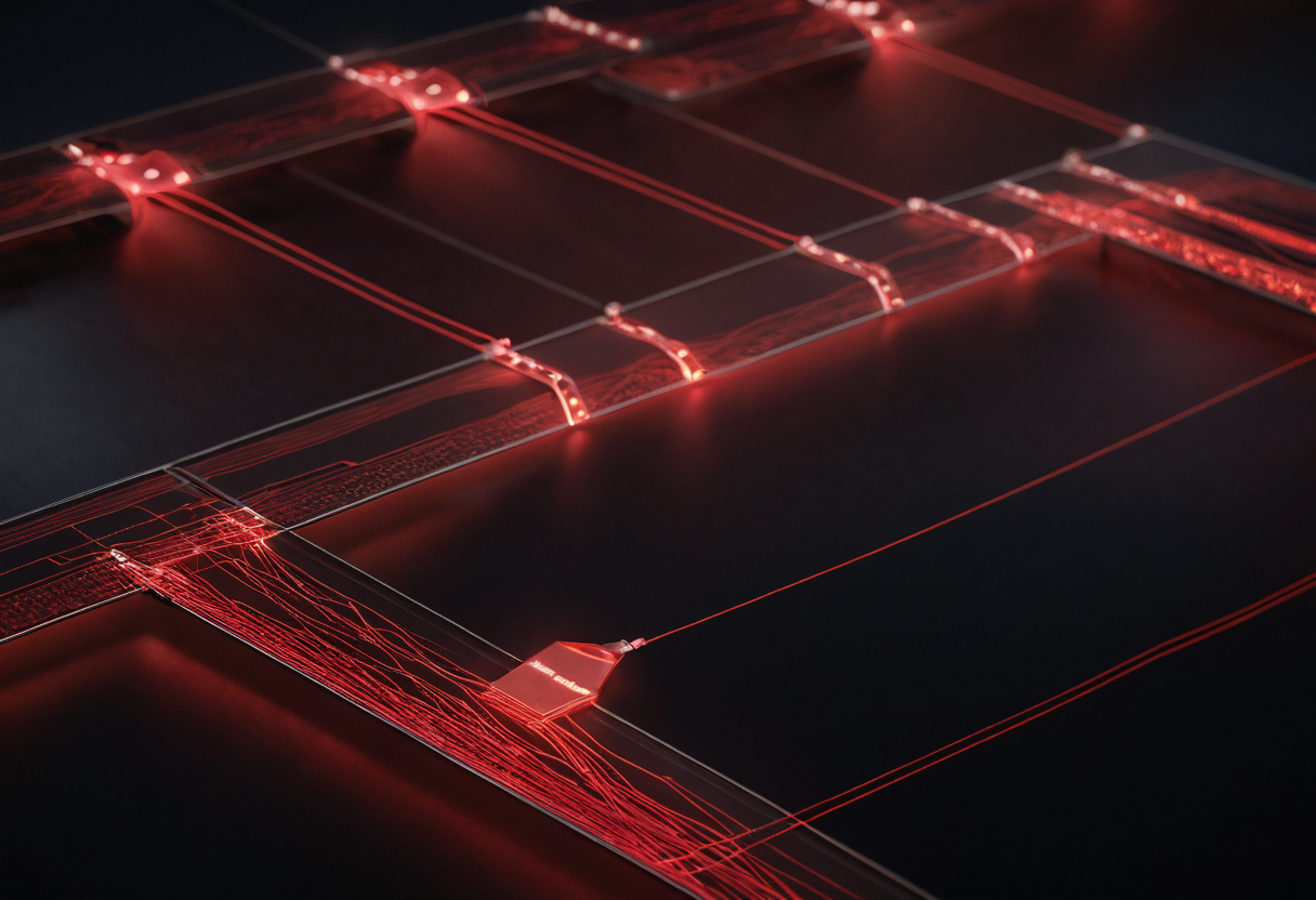 ComfyUI generated abstract red network operations map for Cosmo